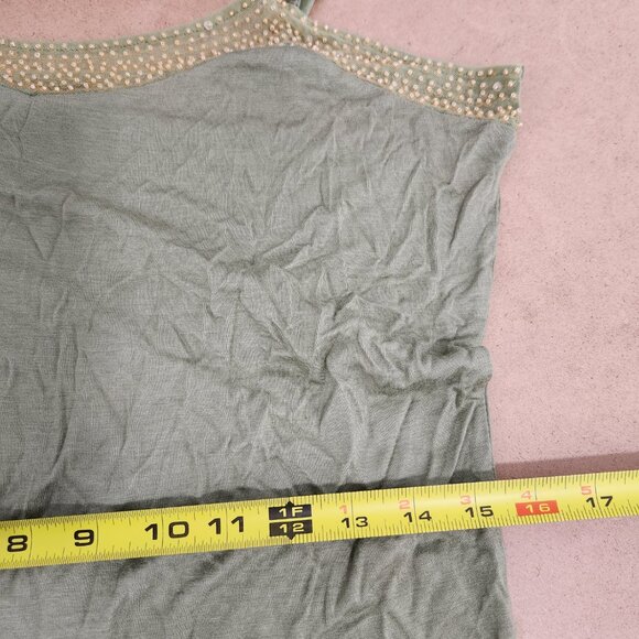 Danier green cami tank with sequin - Picture 6 of 8